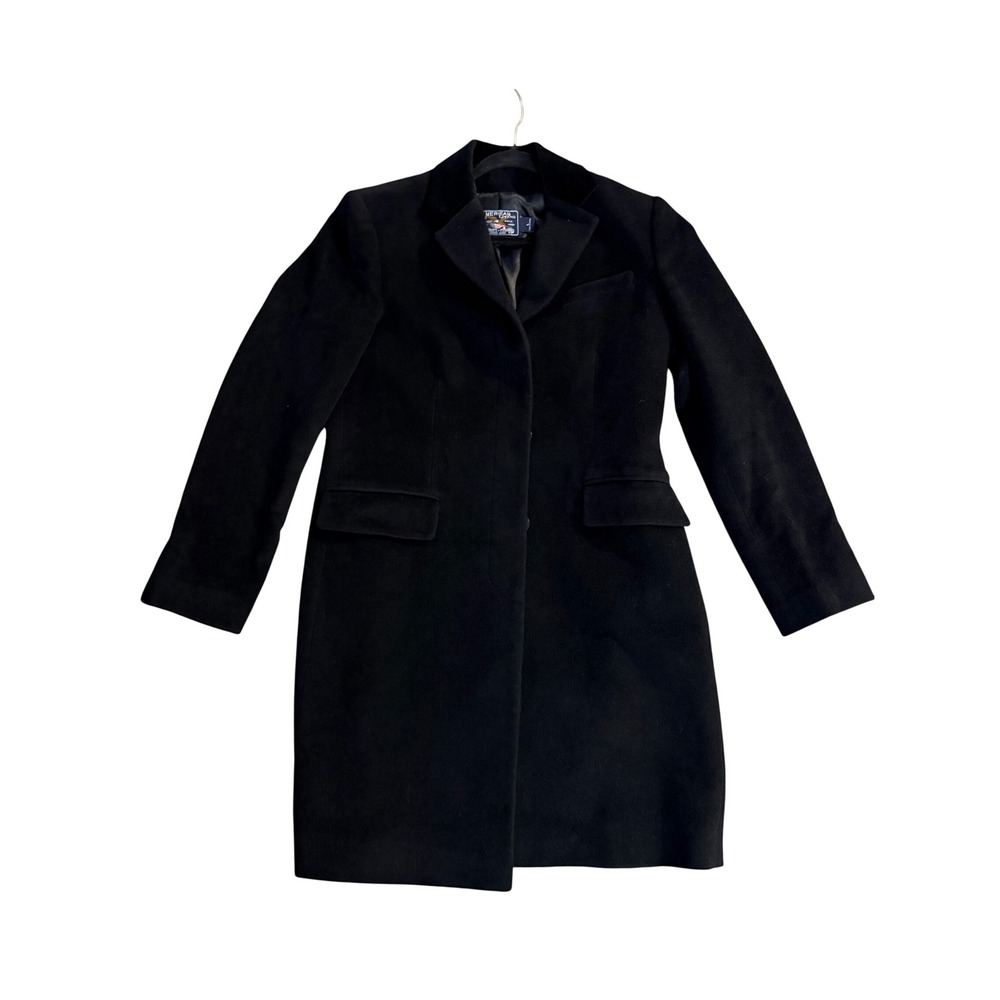 American Living Women's Black Wool Blend Angora Blend Coat Size Medium‎
